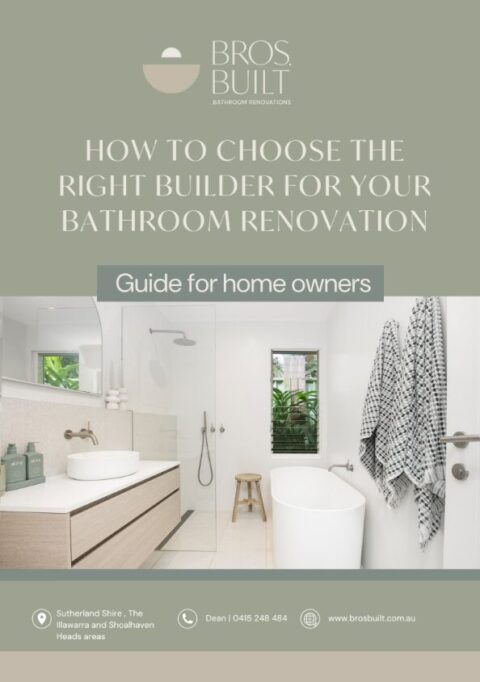 Bros. Built free guide for homeowners - how to choose the right builder for your bathroom renovation. Covers questions to ask at quote time, license requirements, what insurances your builder needs and more. 